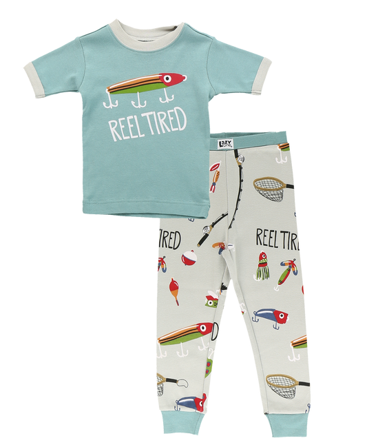 Reel Tired Kid's Short Sleeve PJ Set by Lazy One