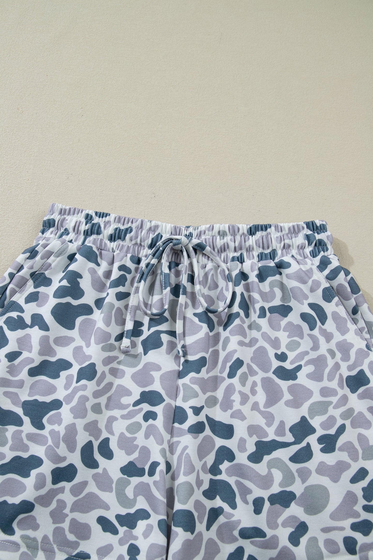 Abstract Camo Polo Collar T-Shirt & Shorts Set