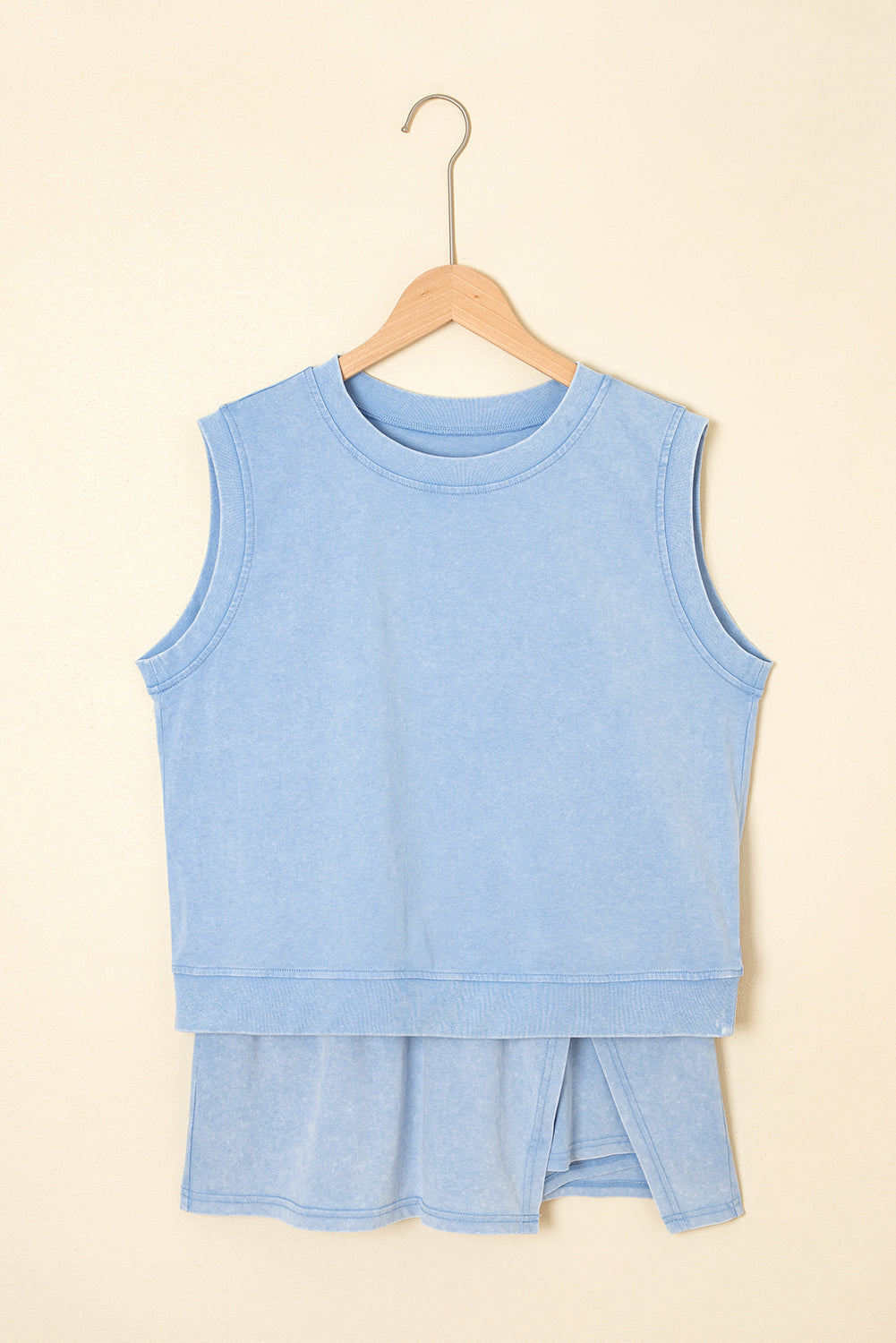 Mineral Wash Tank Top and Lined Split Skirt Set