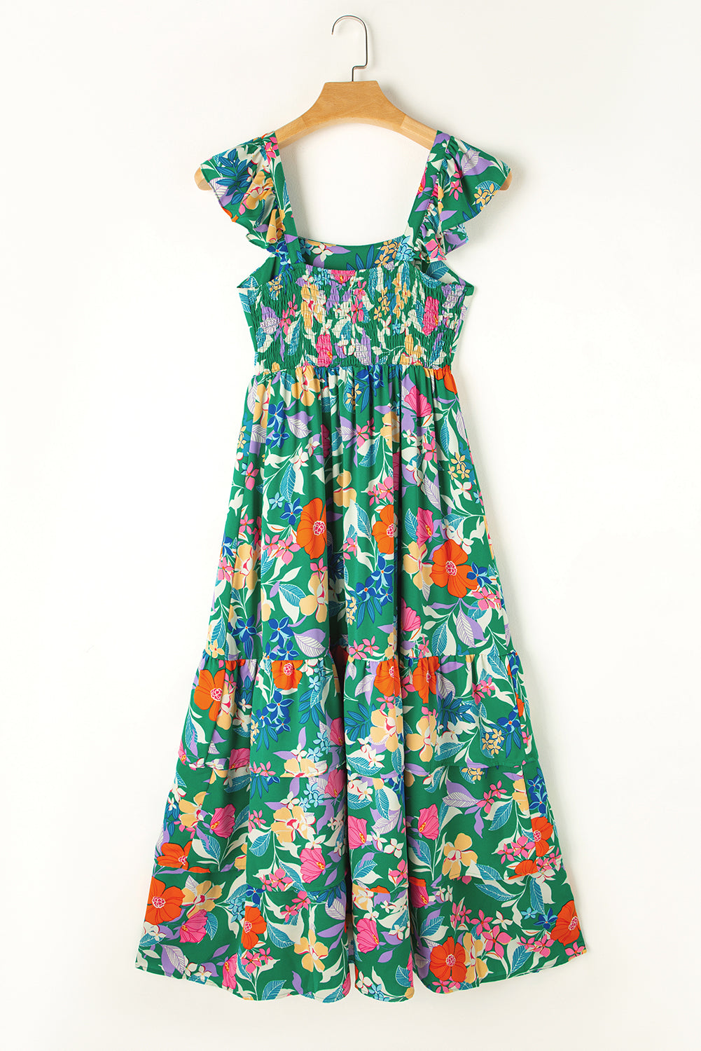 Floral Sleeveless Ruffle Tiered Maxi Dress