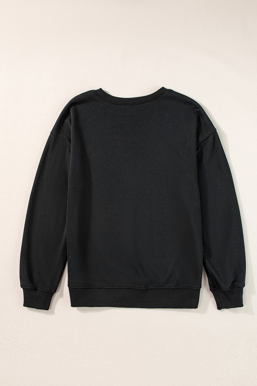 Solid Drop Shoulder Crewneck Pullover Sweatshirt