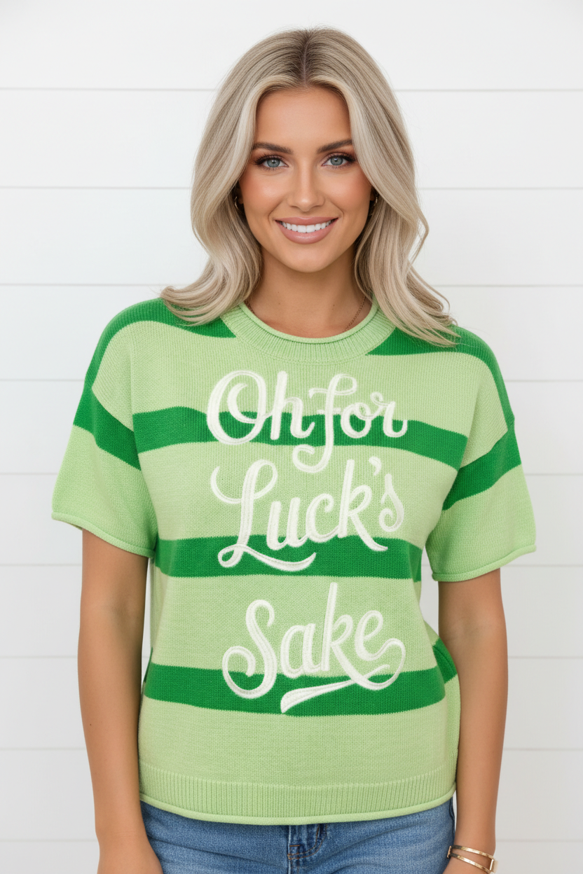Stripe Oh for Luck’s Sake St Patrick Sweater