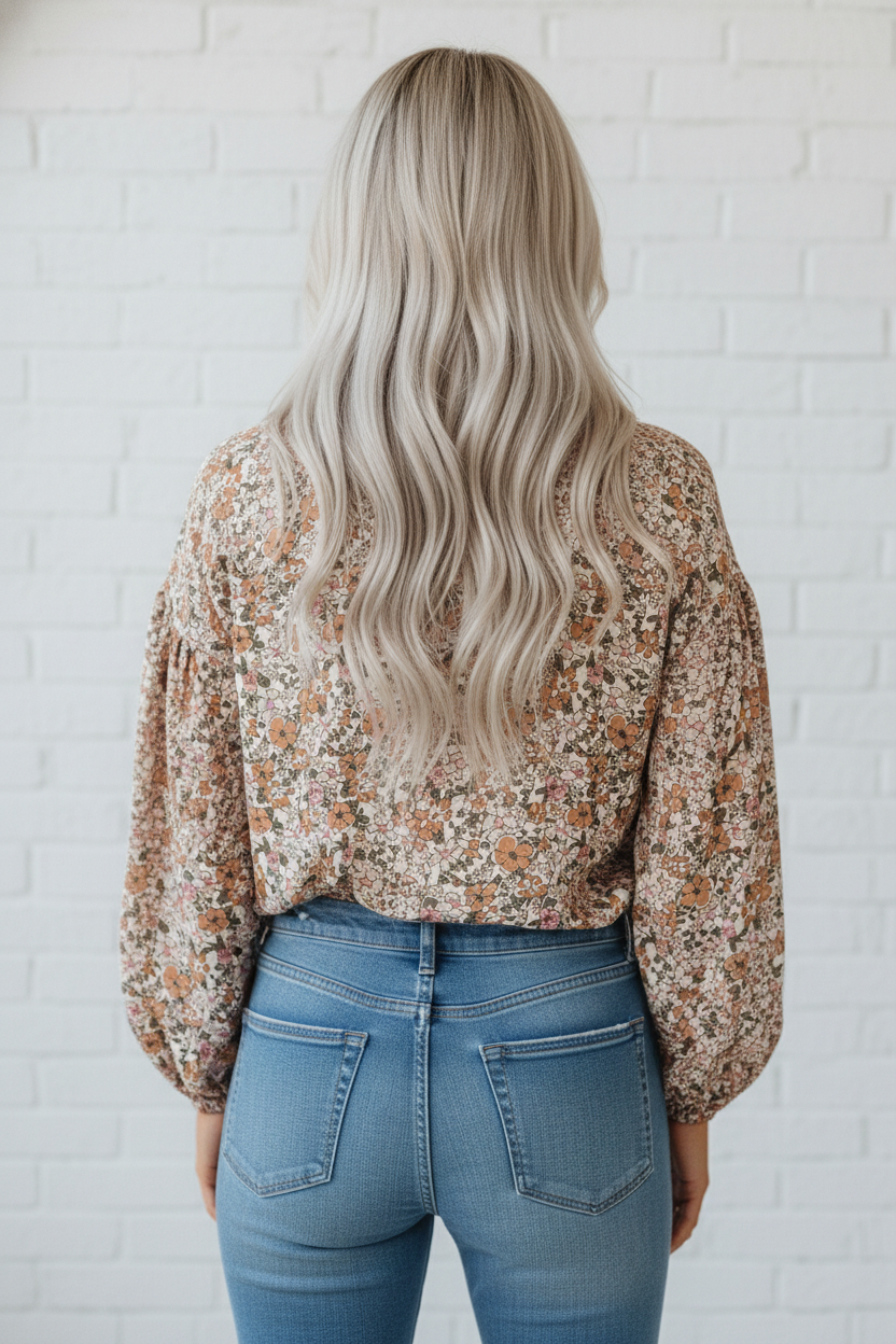 Floral Boho Puff Sleeve Full Button Shirt
