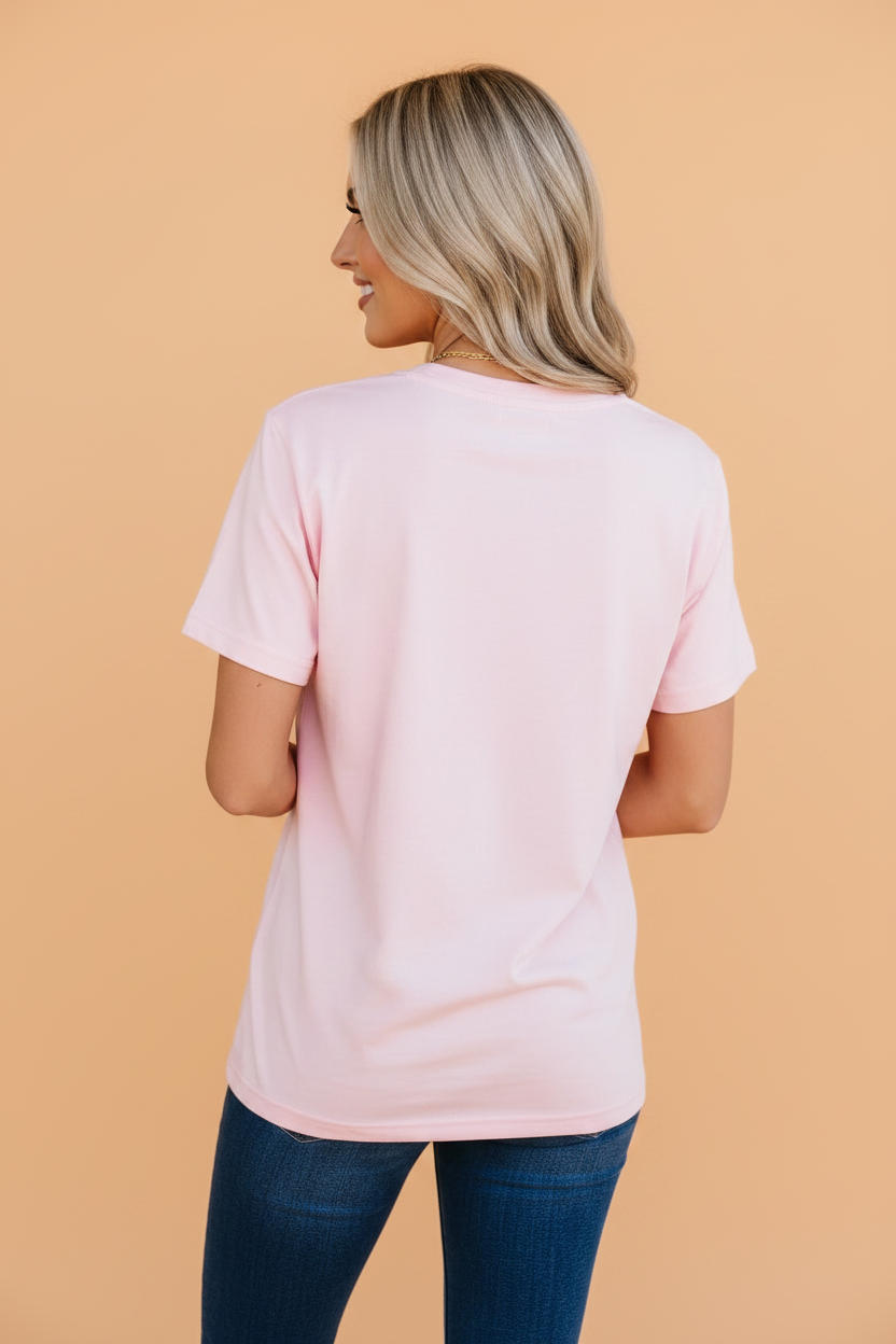 PRAY Sequin Leopard Short Sleeve Graphic Tee