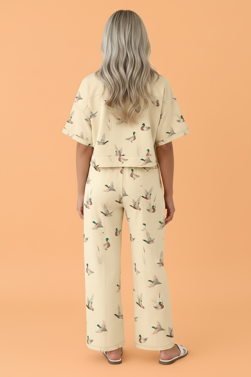 Mallard Duck Short Sleeve Top & Pants Set