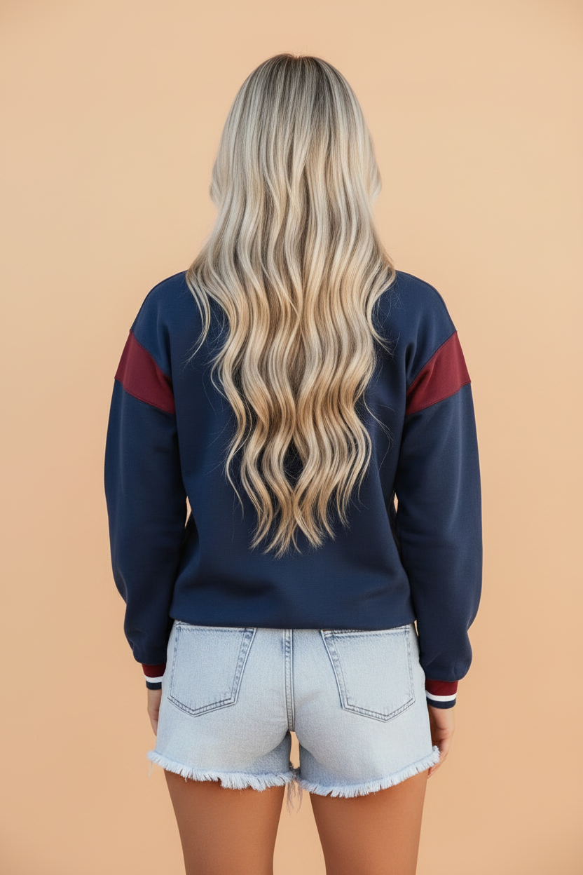 ATHLETIC DIVISION Colorblock Long Sleeve Graphic Sweatshirt