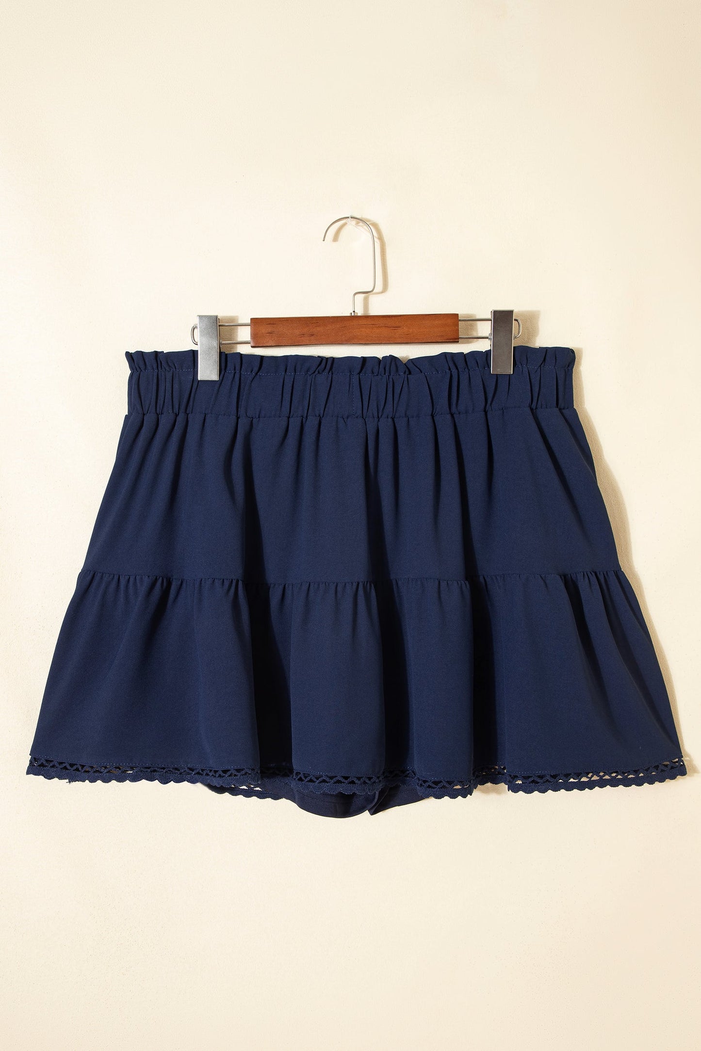 Plus Size Boho Frilled Elastic Waist Shorts