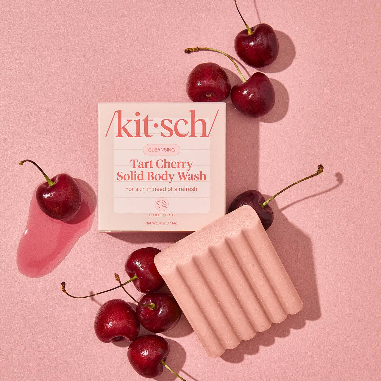 Cleansing Tart Cherry Solid Body Wash by Kitsch