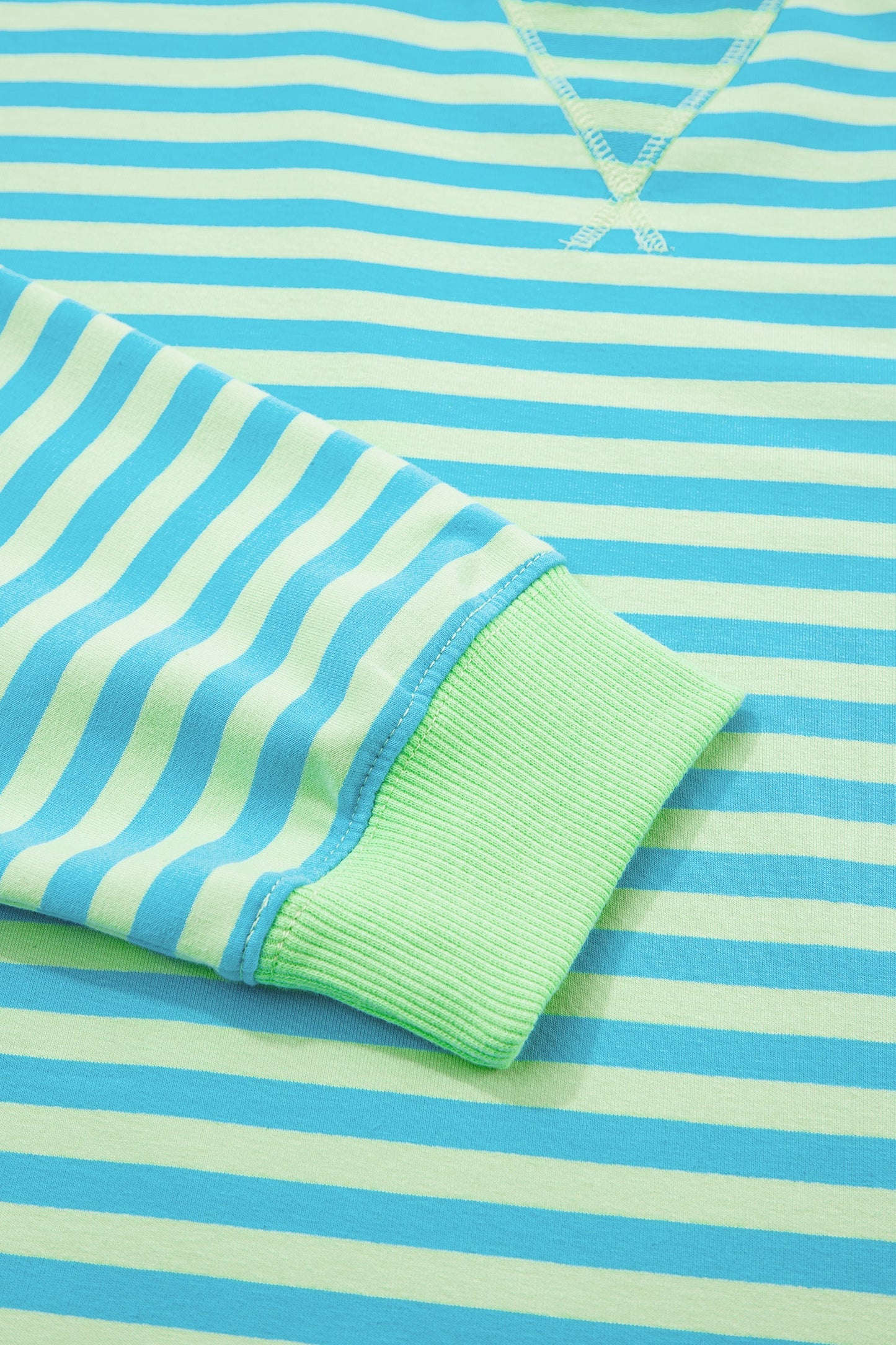 Stripe Colorblock Pullover & Pull-On Shorts Set
