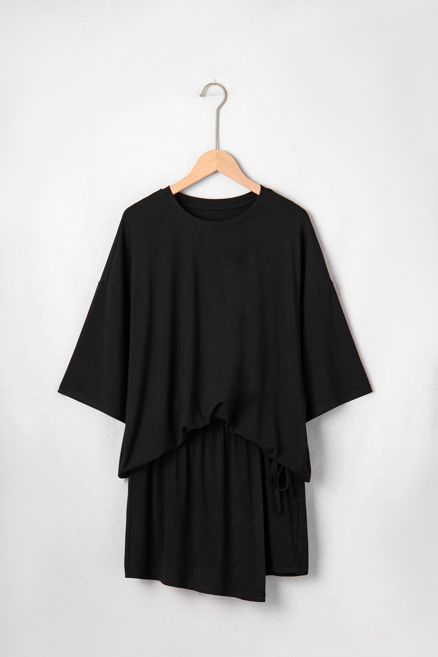 Solid Oversize Tee & Tie Wrap Mini Skort Set