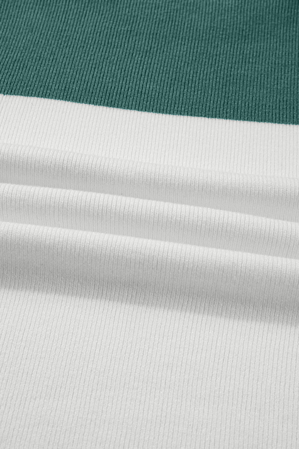 Colorblock Ribbed Knit Long Sleeve Sweater