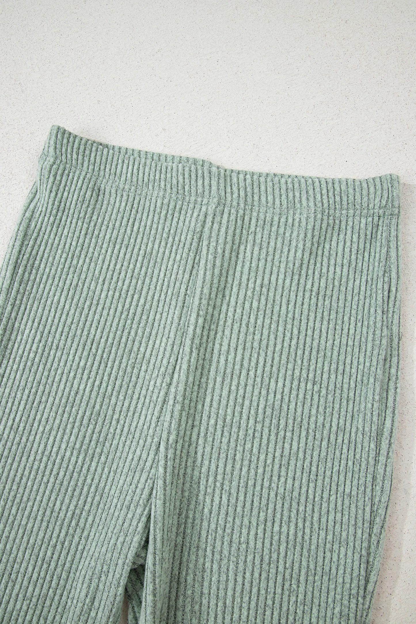 Ribbed Knit Long Sleeve Top and Leggings Set