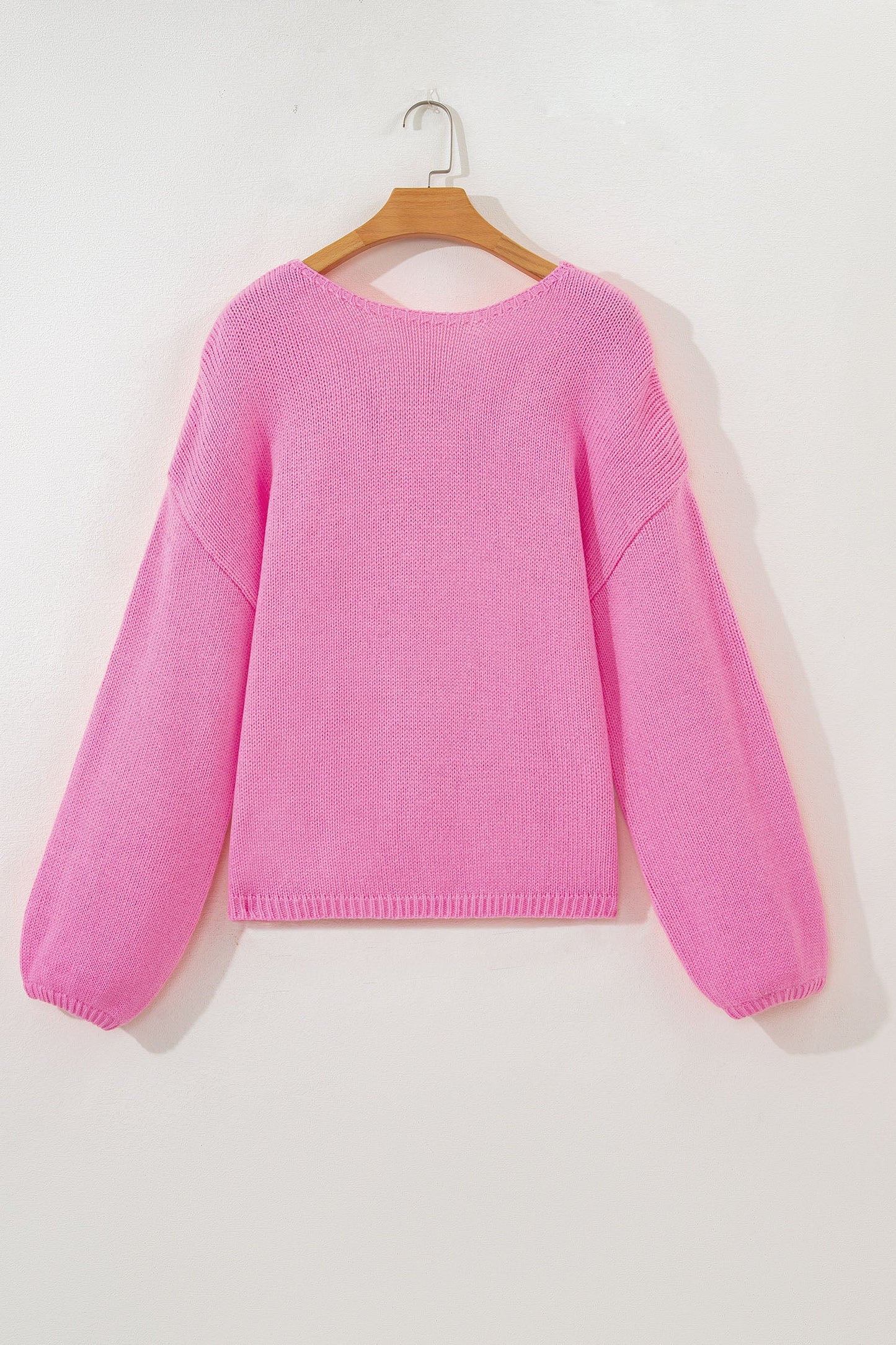 Bow Tie Backless Bubble Sleeve Sweater
