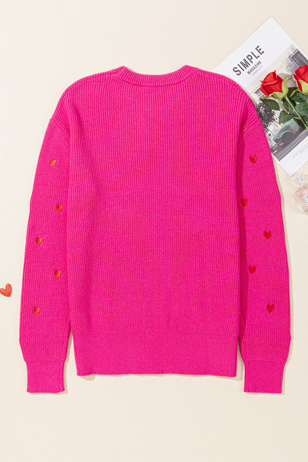 Valentine Heart Drop Shoulder Crewneck Sweater