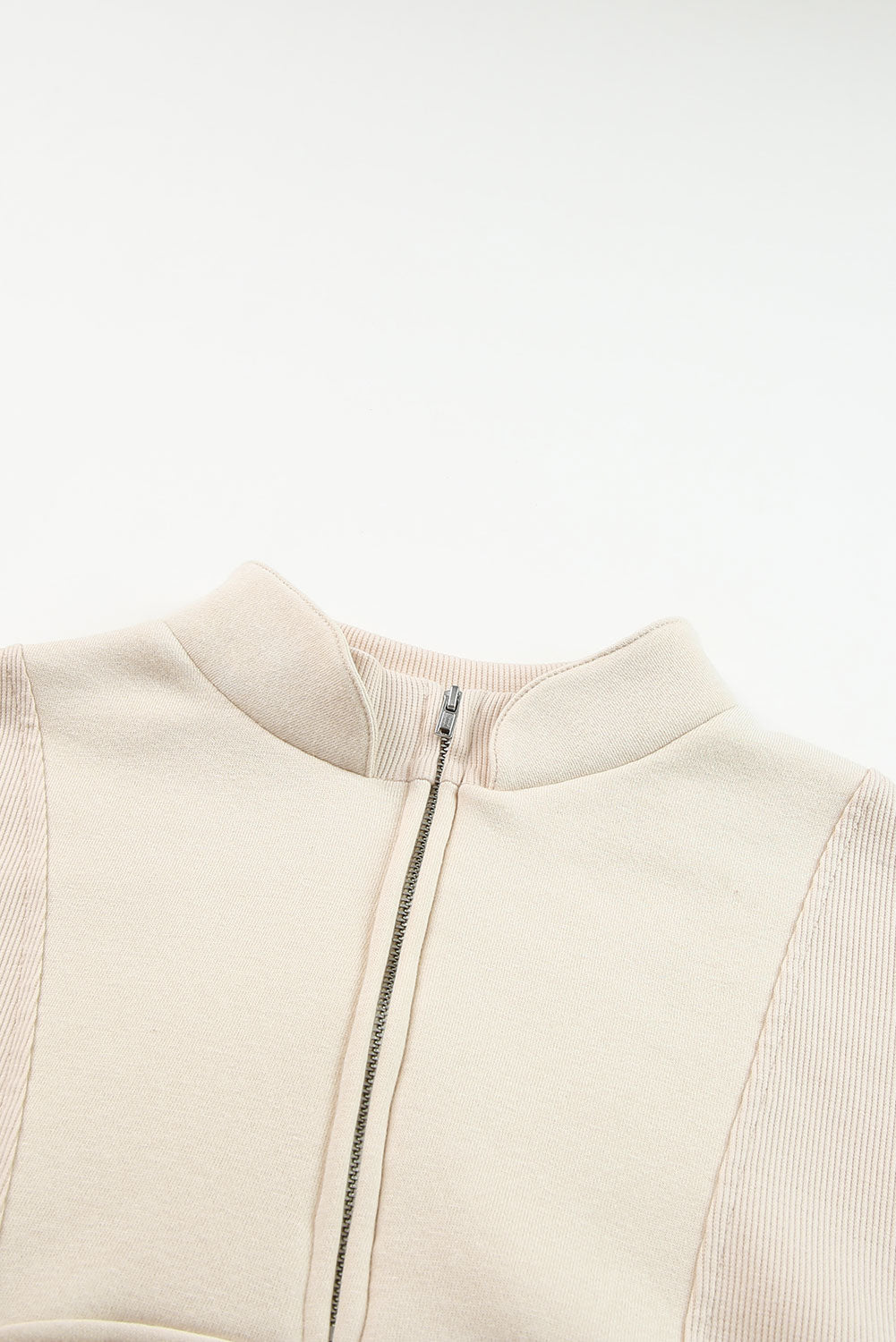 Solid Half-Zip Reverse Seam Pocketed Sweatshirt