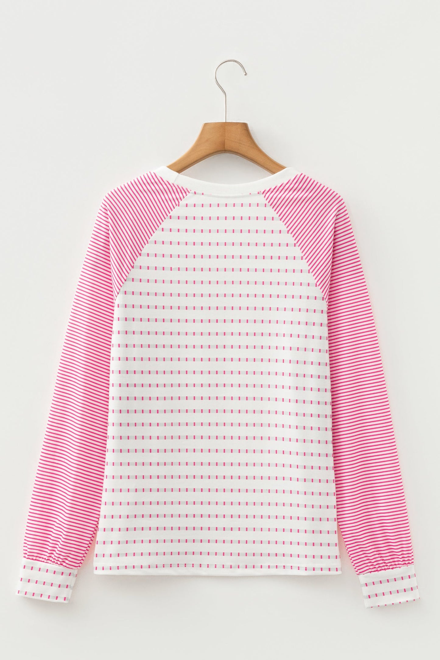 Stripe Raglan Patchwork Long Sleeve Top