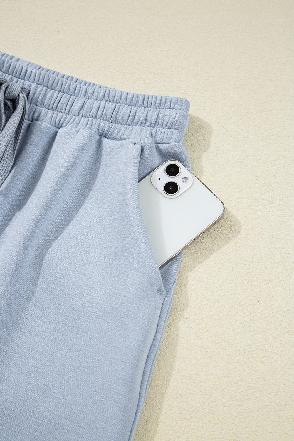 Solid Half- Zip Hoodie and Pants Set