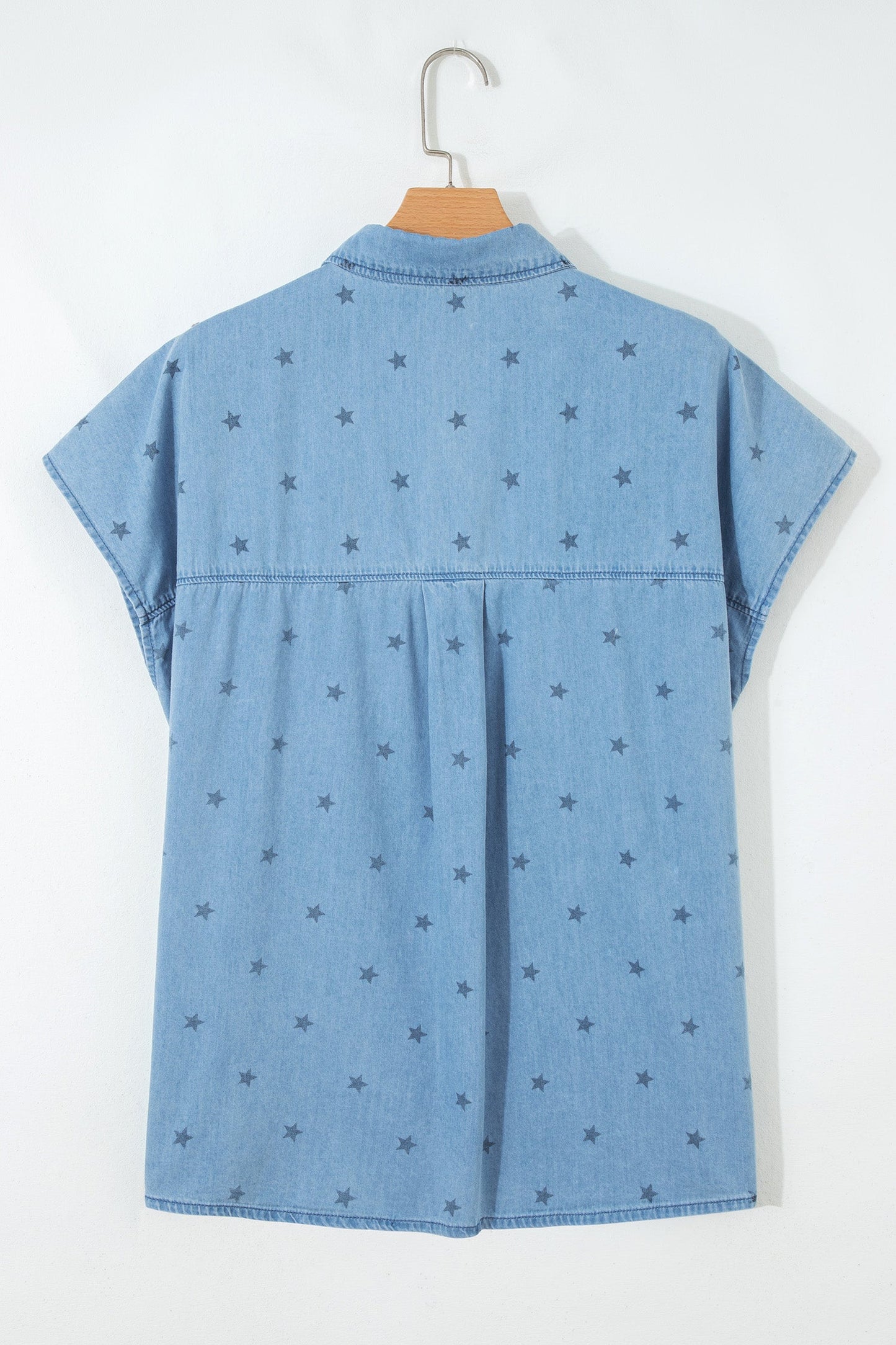 Star Denim Double Chest Pocket Short Sleeve Shirt