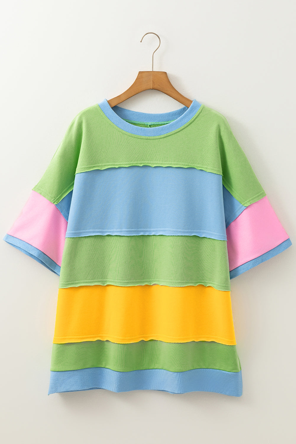 Plus Size Colorblock Patchwork T-Shirt