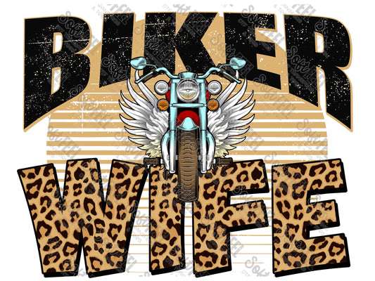 Biker Wife - Women's - Direct To Film Transfer / DTF - Heat Press Clothing Transfe