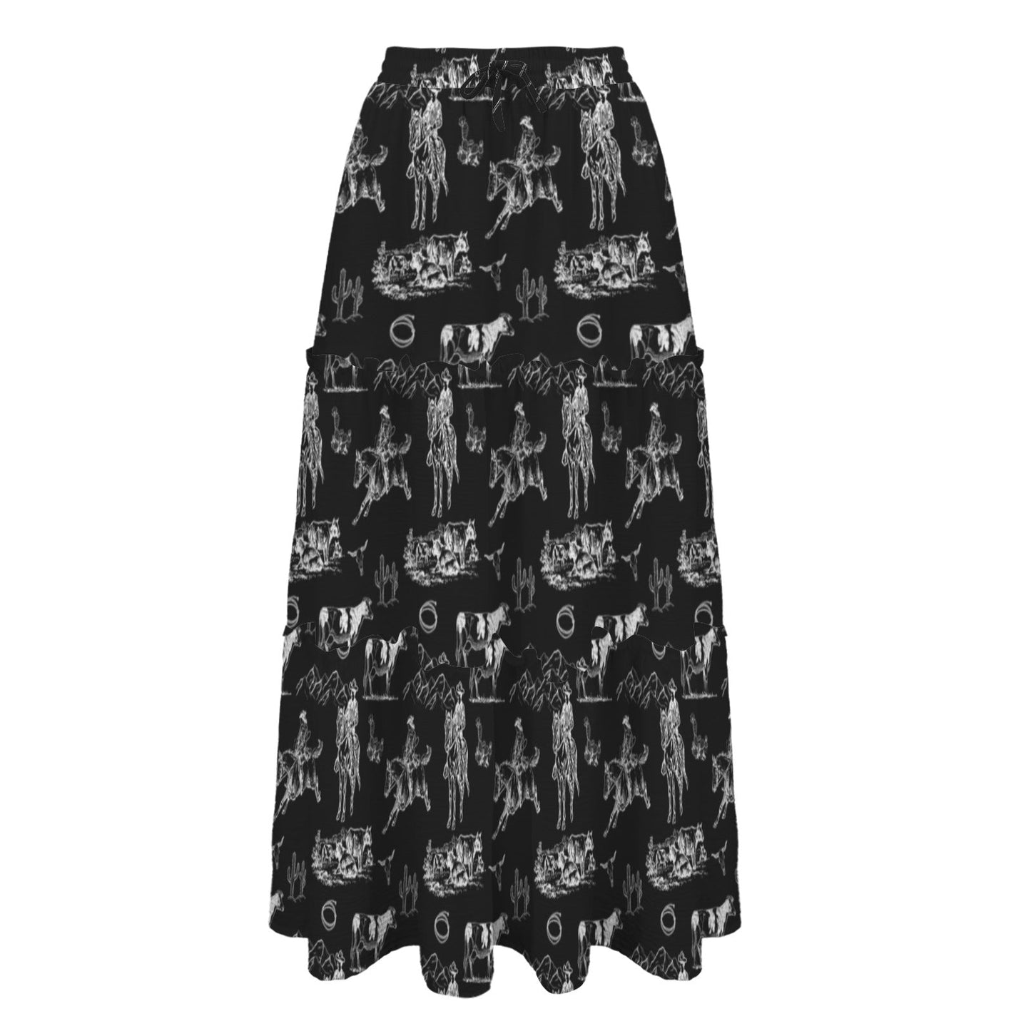 Ranch Life Western Tiered Prairie Maxi Skirt