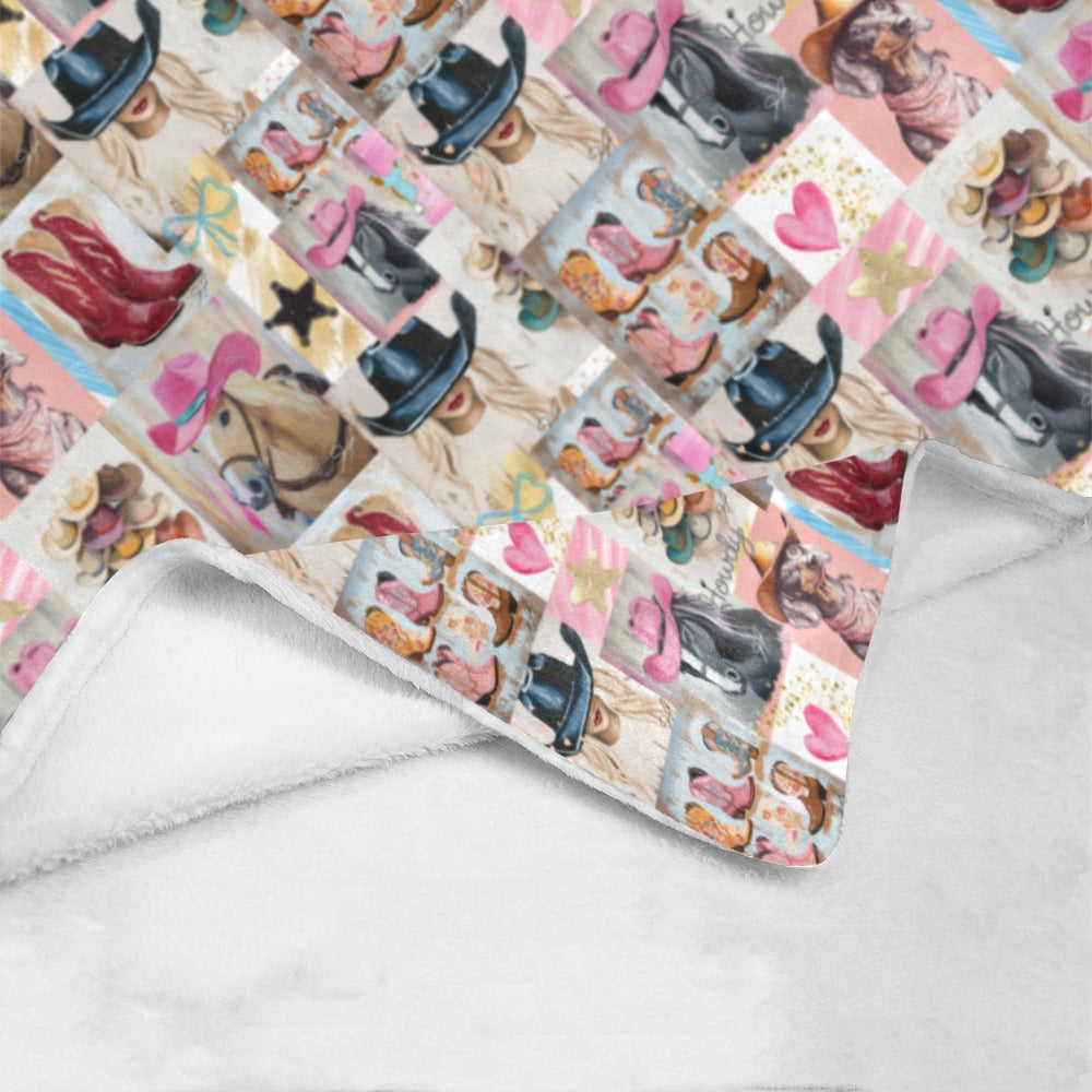 Danilo Painted Cowgirl Collage Throw Blanket 60" x 80" Ultra-Soft Micro Fleece Blanket 60" x 80" Made in America
