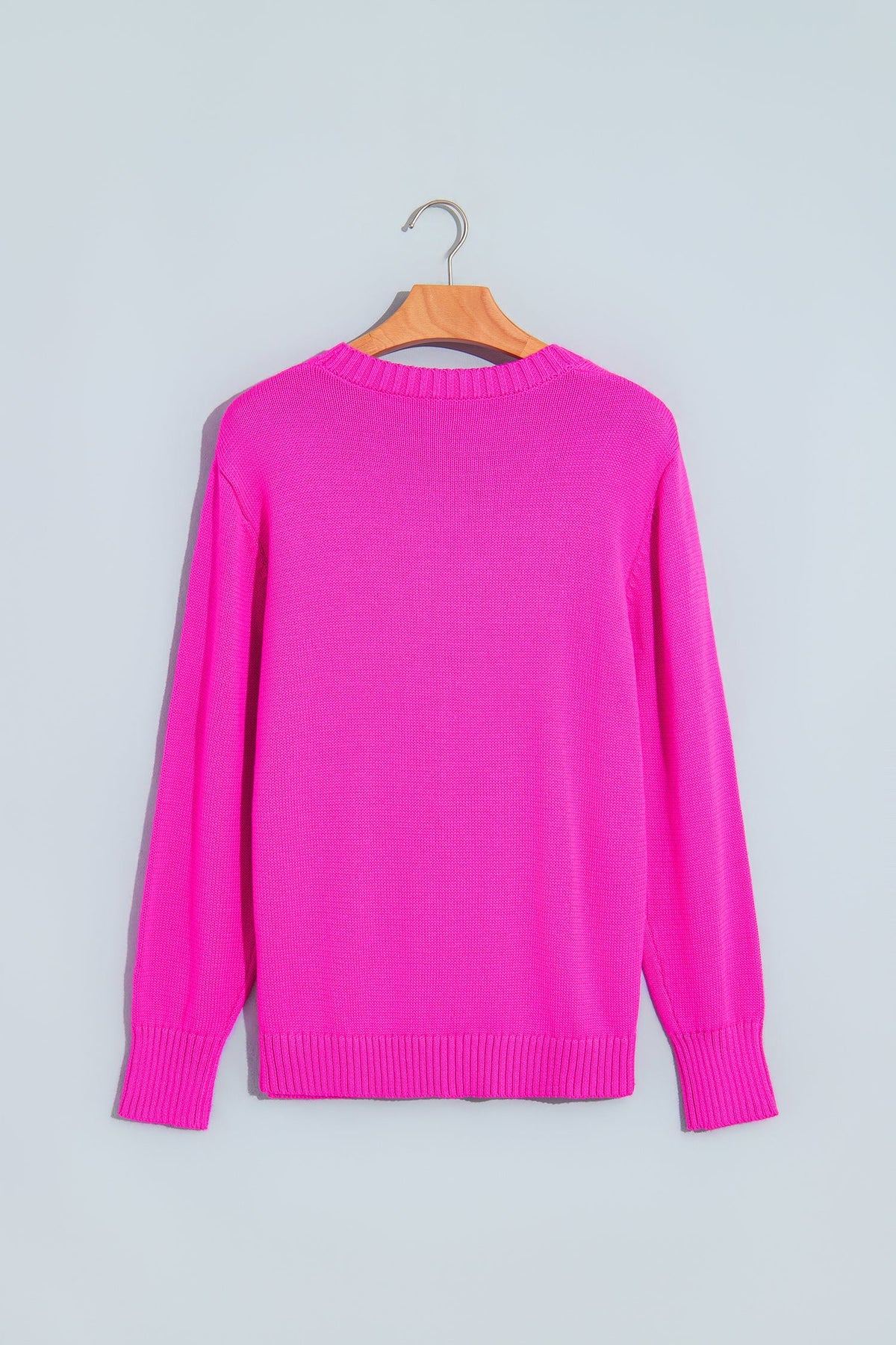Christmas MERRY Letter Print Ribbed Trim Sweater