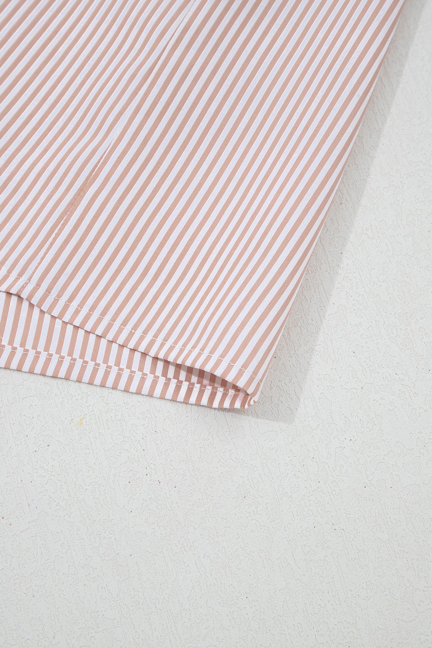 Stripe Colorblock Patchwork Frilled Collar Shirt