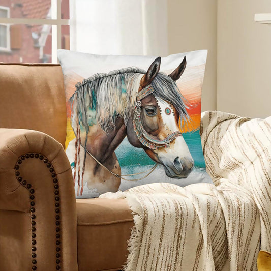 Baha Ranch Fancy Horse Velvety Soft Pillow Case Made in America