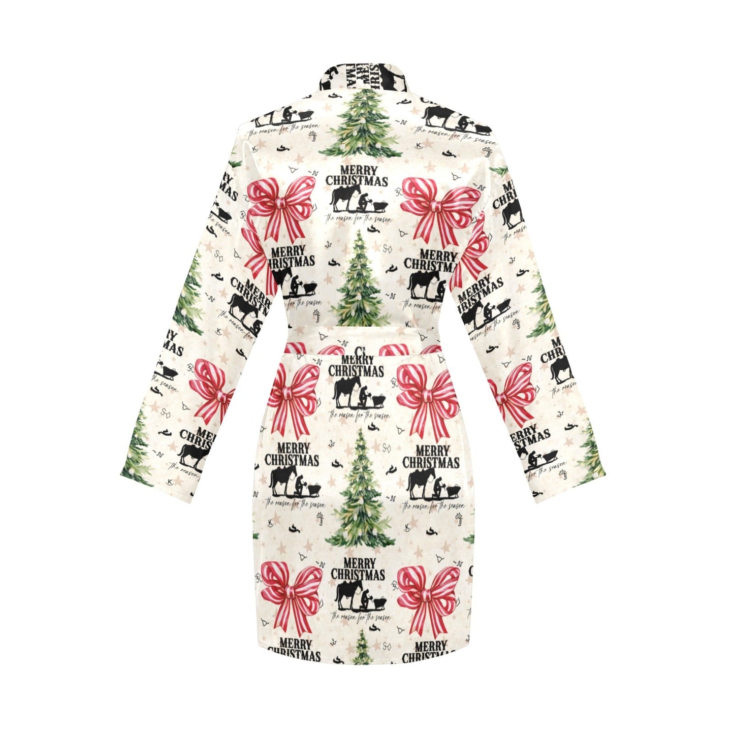 Praying Cowboy Christmas Western Cowgirl Satin Robe