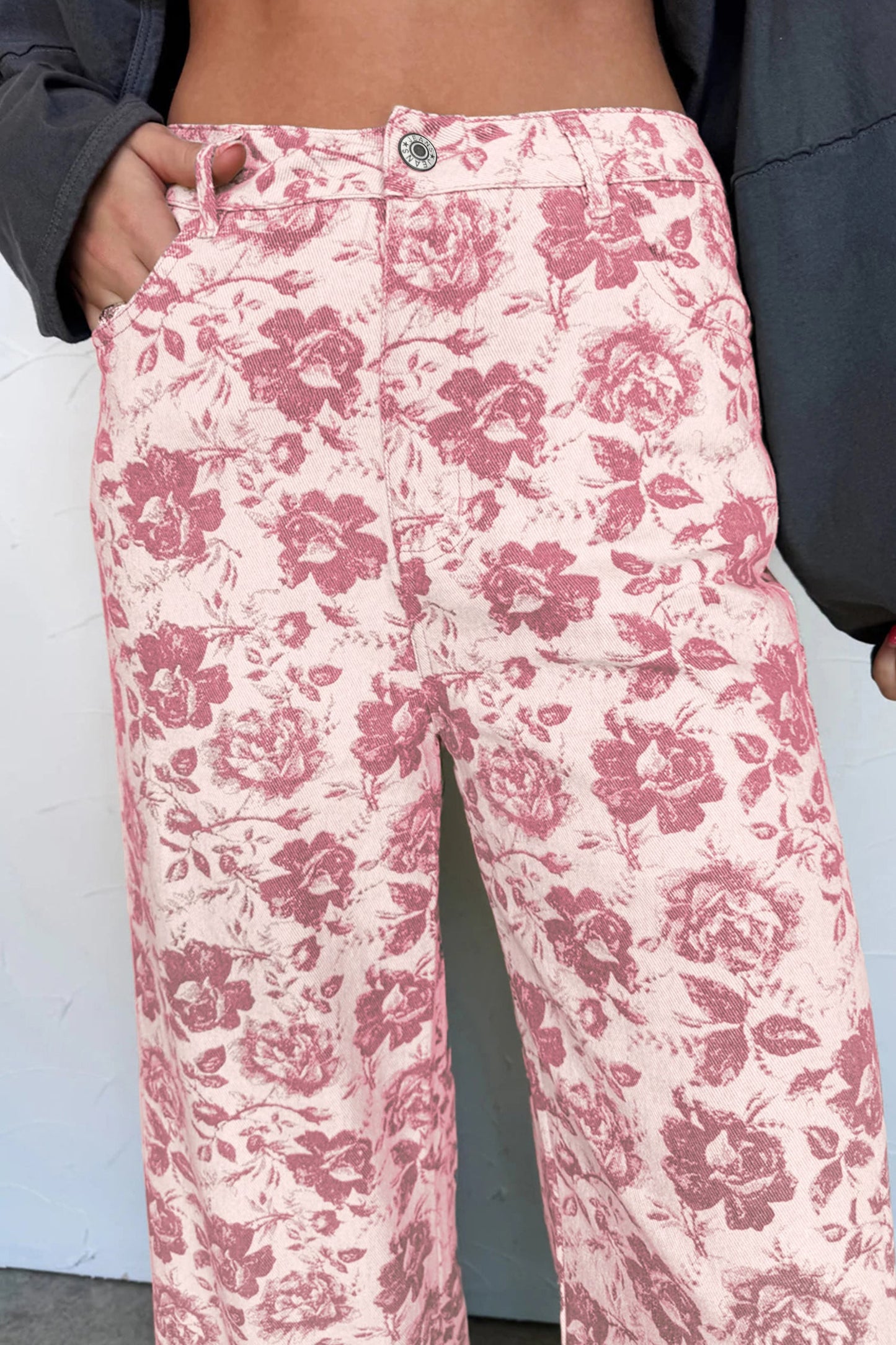 Floral Denim Vintage Shift Pants