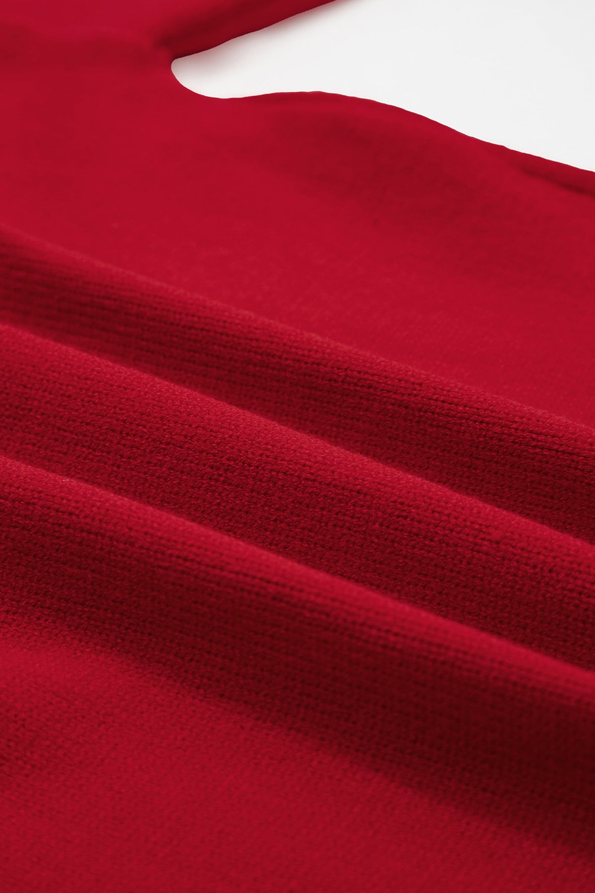 Christmas Sequin Bow Ribbed Trim Sweater