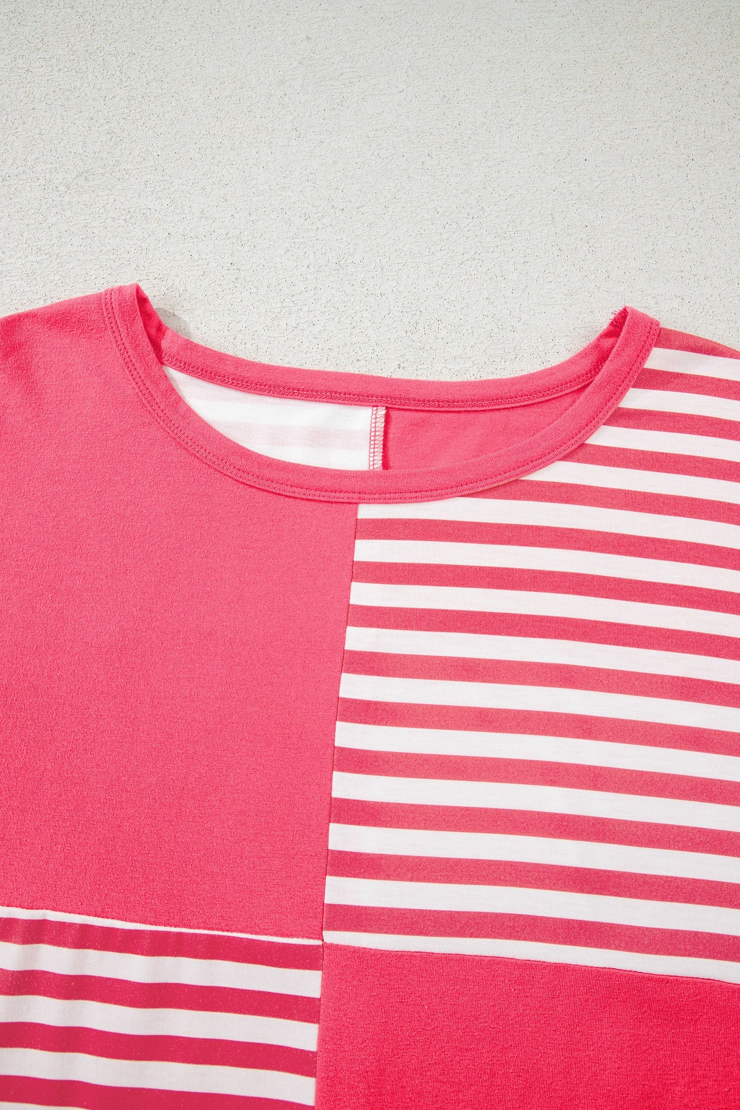 Stripe Patchwork Long Sleeve Tunic Top