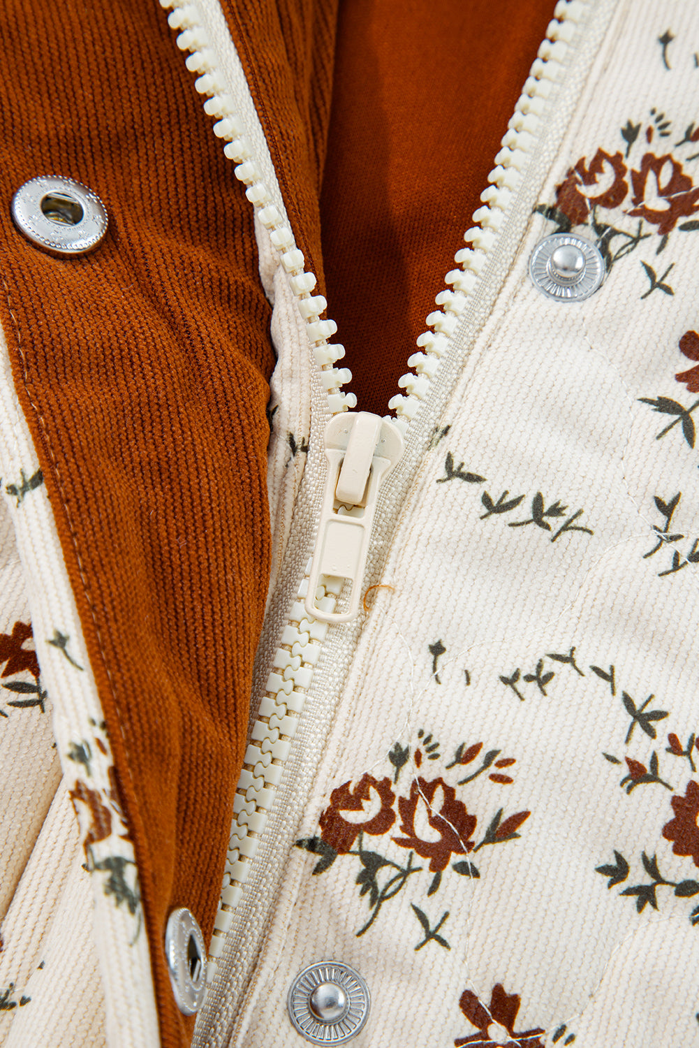 Floral Zip-Up Quilted Vest