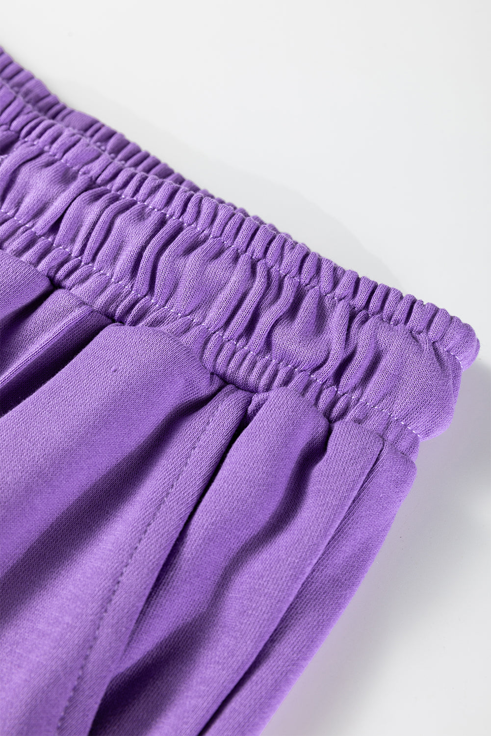 Solid Collared Top and Central Seam Pants Set