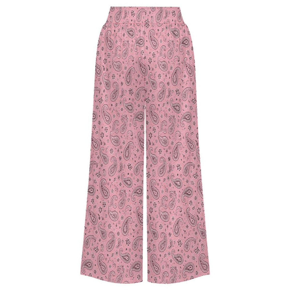 Baha Ranch Pale Pink with Gray Paisley Bandana Wide Leg Pants