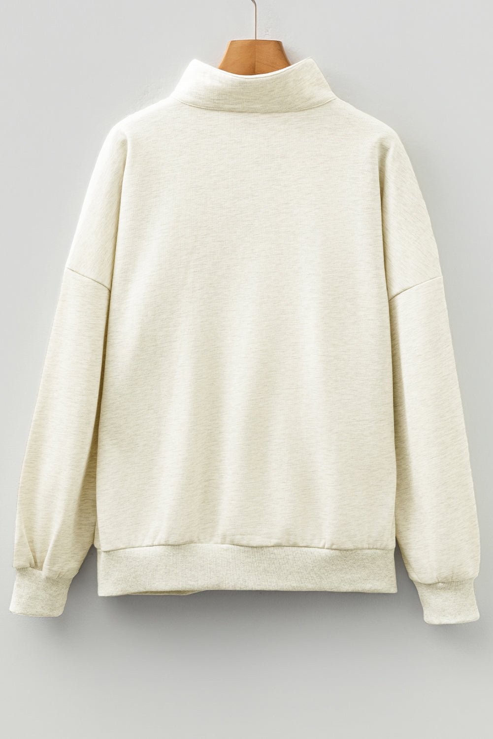 Solid Contrast Stripe Patchwork Collared Sweatshirt