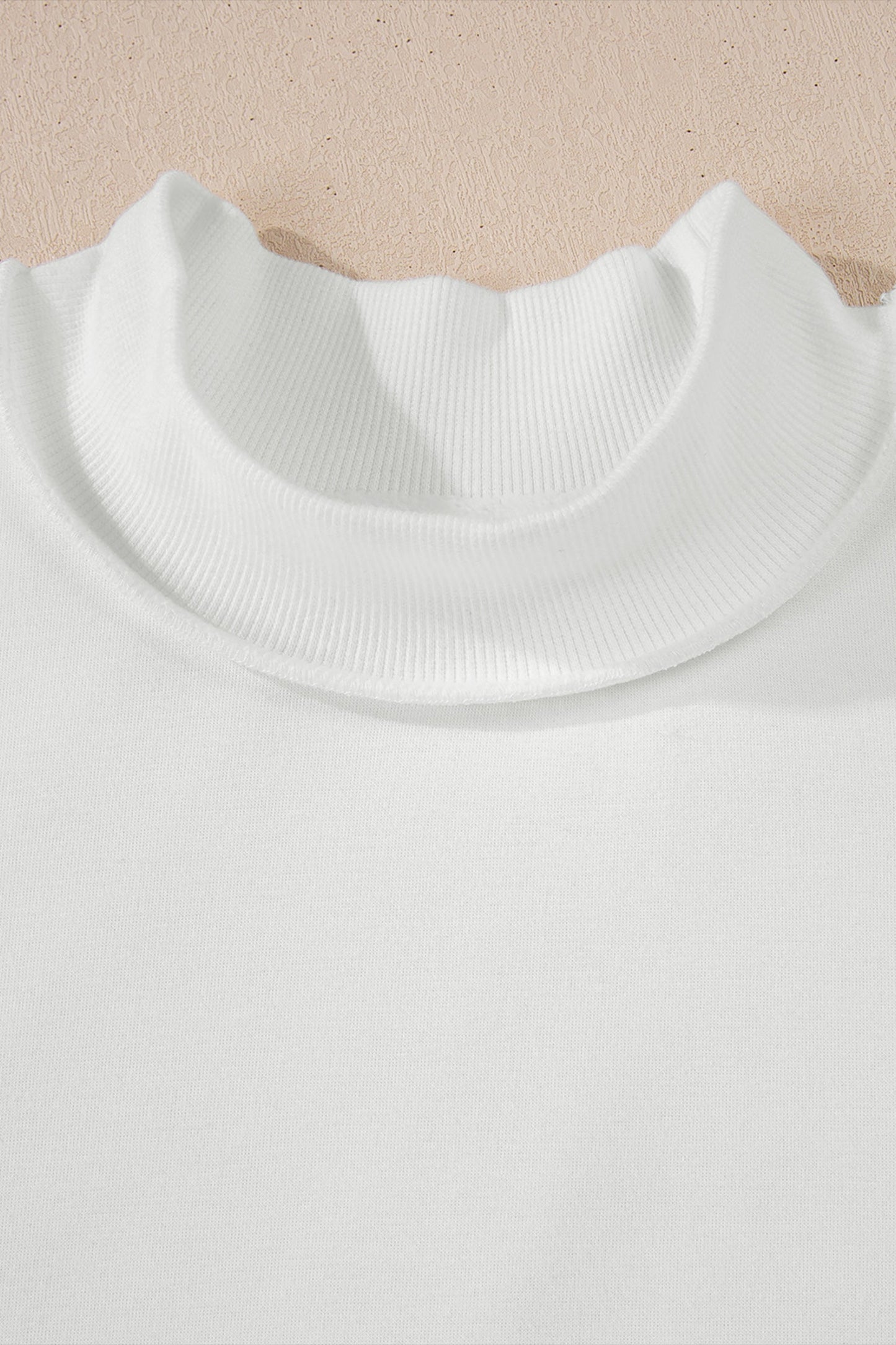 Solid Mock Neck Drop Shoulder Oversize Sweatshirt