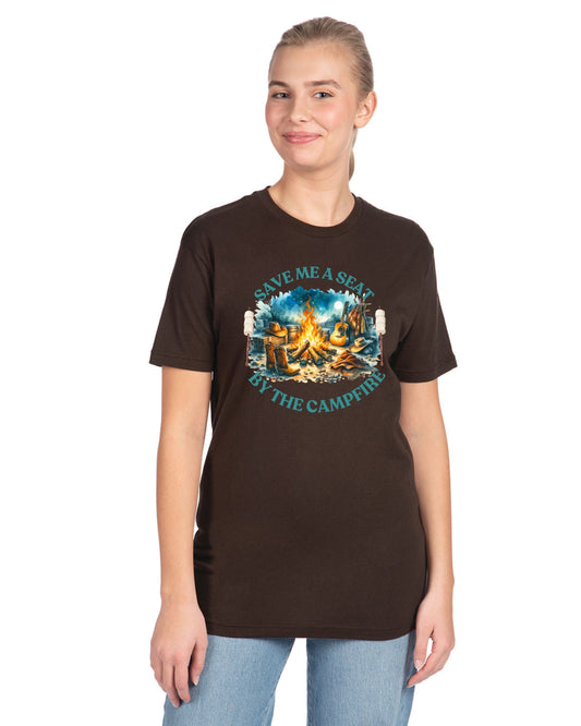 Western Campfire Graphic Tee - Brown