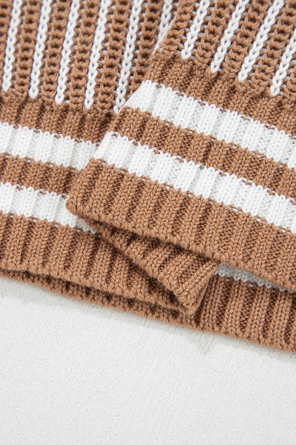 Stripe Patchwork Drop Shoulder Sweater
