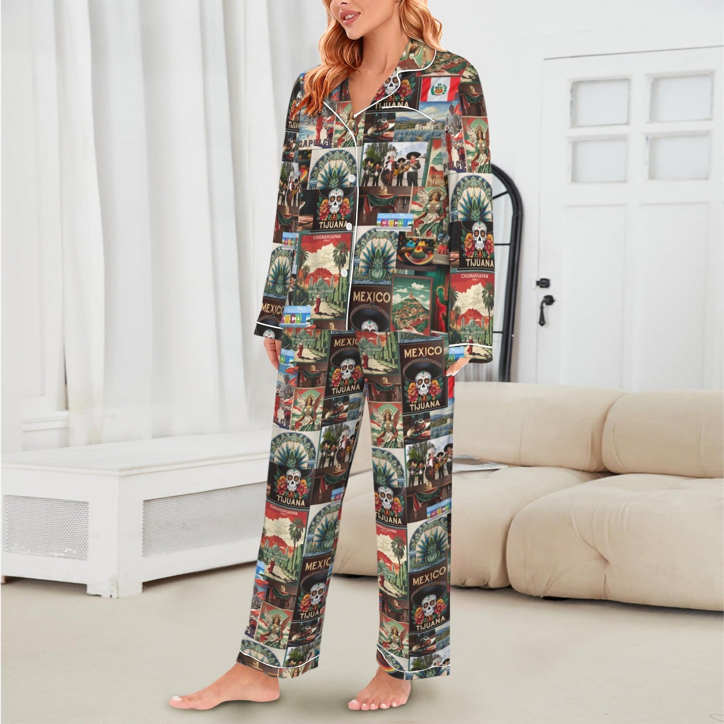 Colores De Mexico Destination Mexico Satin Pajamas