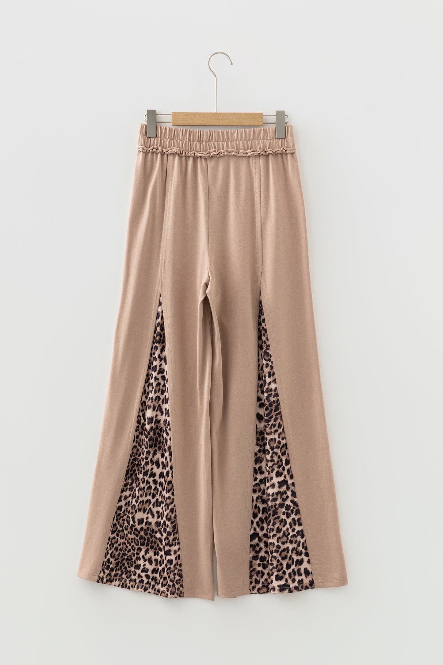 Leopard Mineral Wash Patchwork Wide Leg Pants