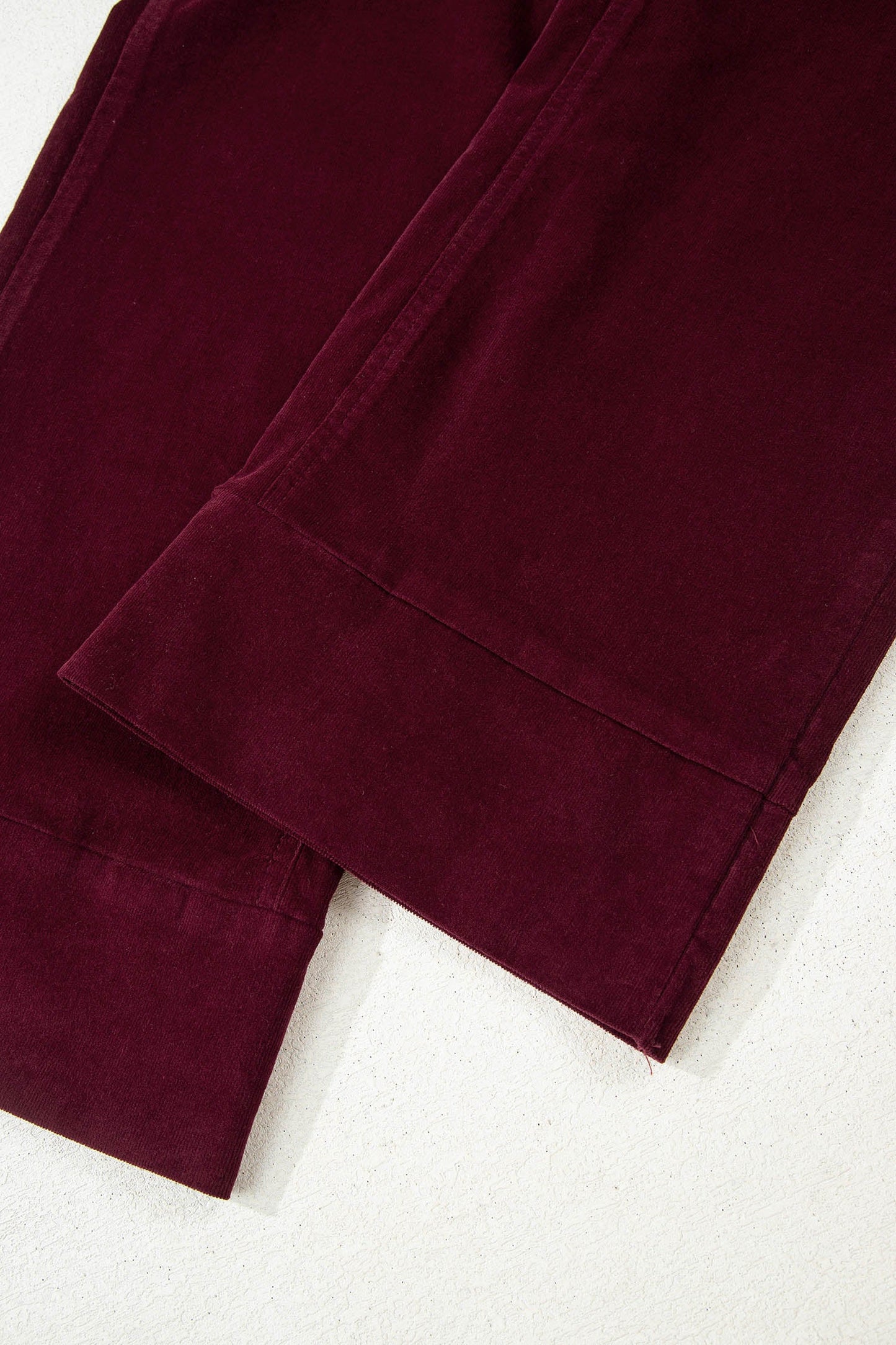 Solid Corduroy High Waist Wide Leg Pants
