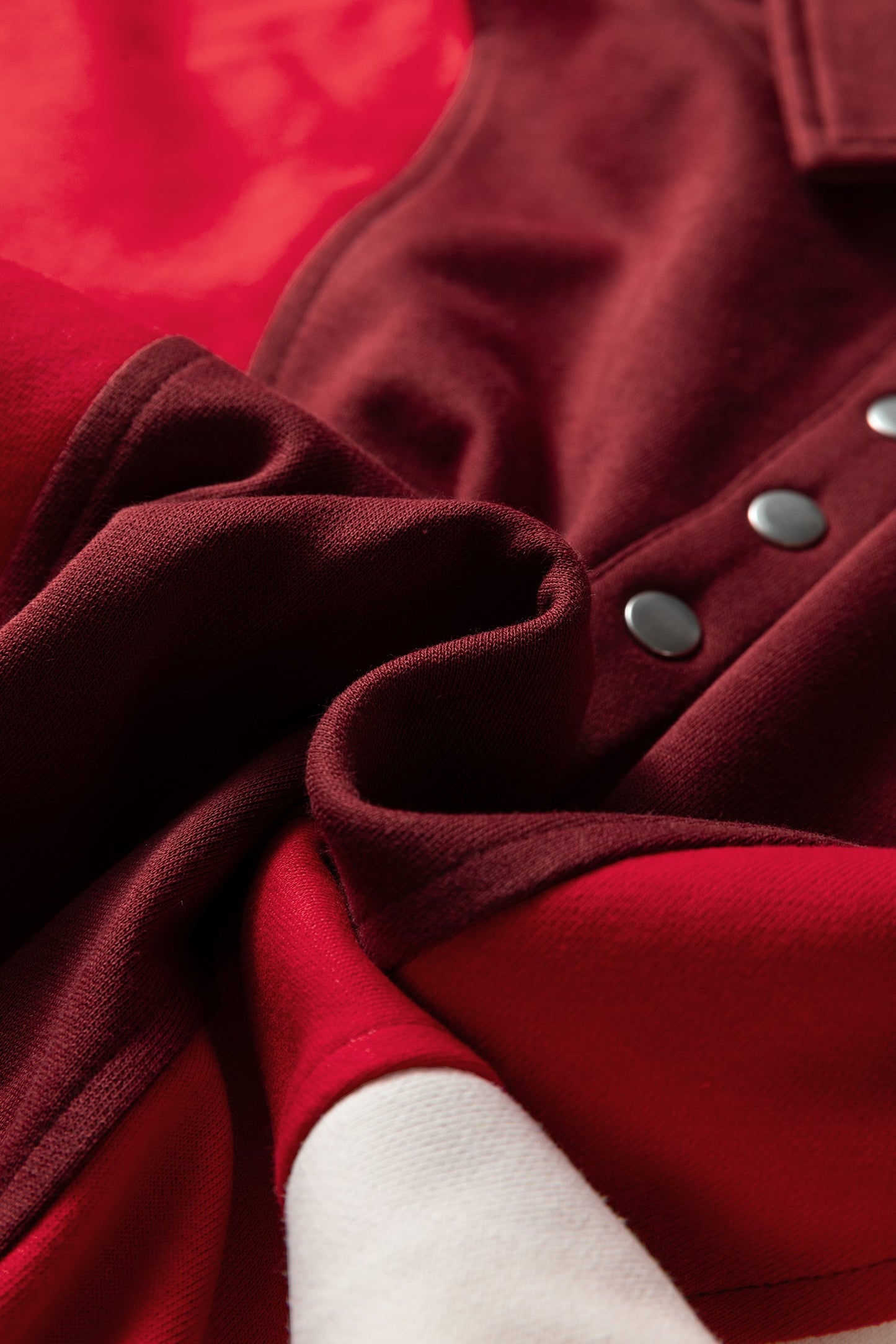 Colorblock Snap Button Polo Collar Oversize Hoodie