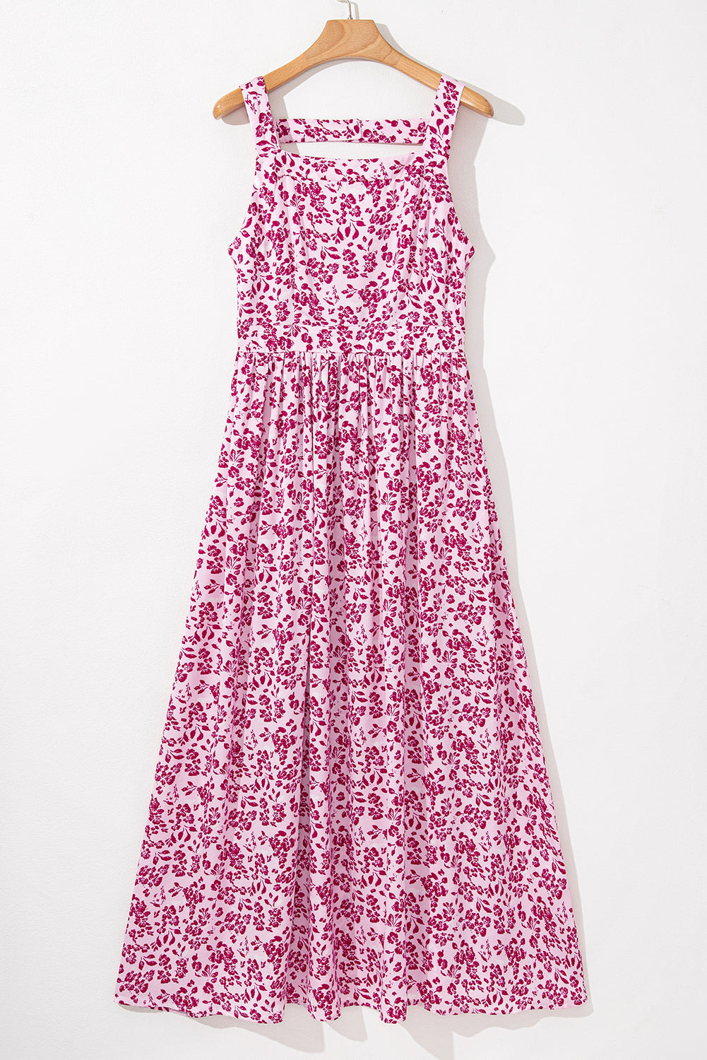Floral Cutout Back Empire Waist Maxi Dress