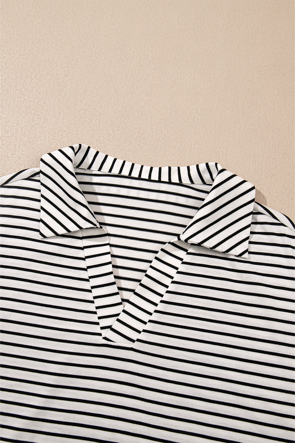 Stripe V-Neck Tee and Casual Shorts Set