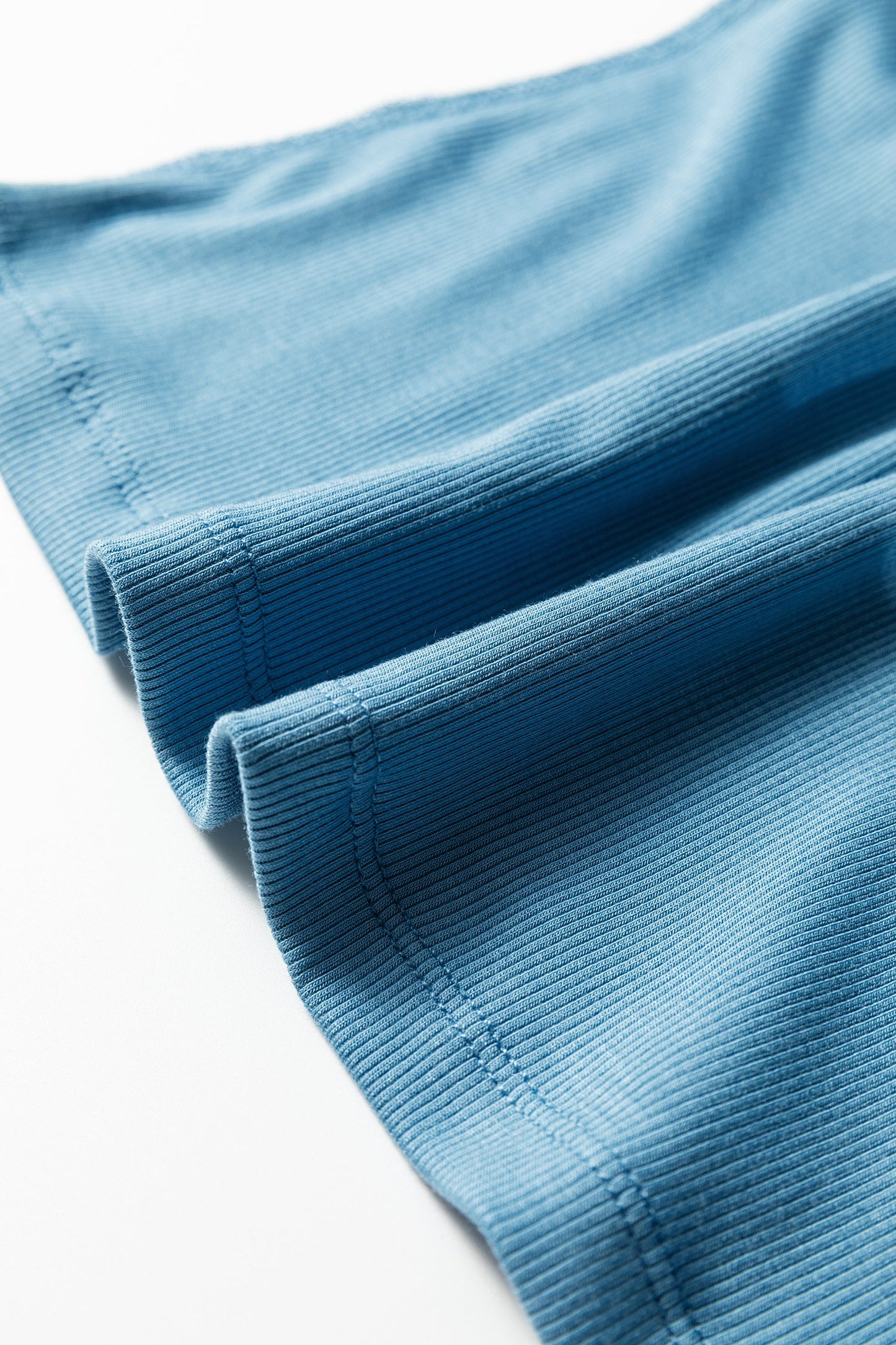 Ribbed Cap Sleeve Crewneck Shirt