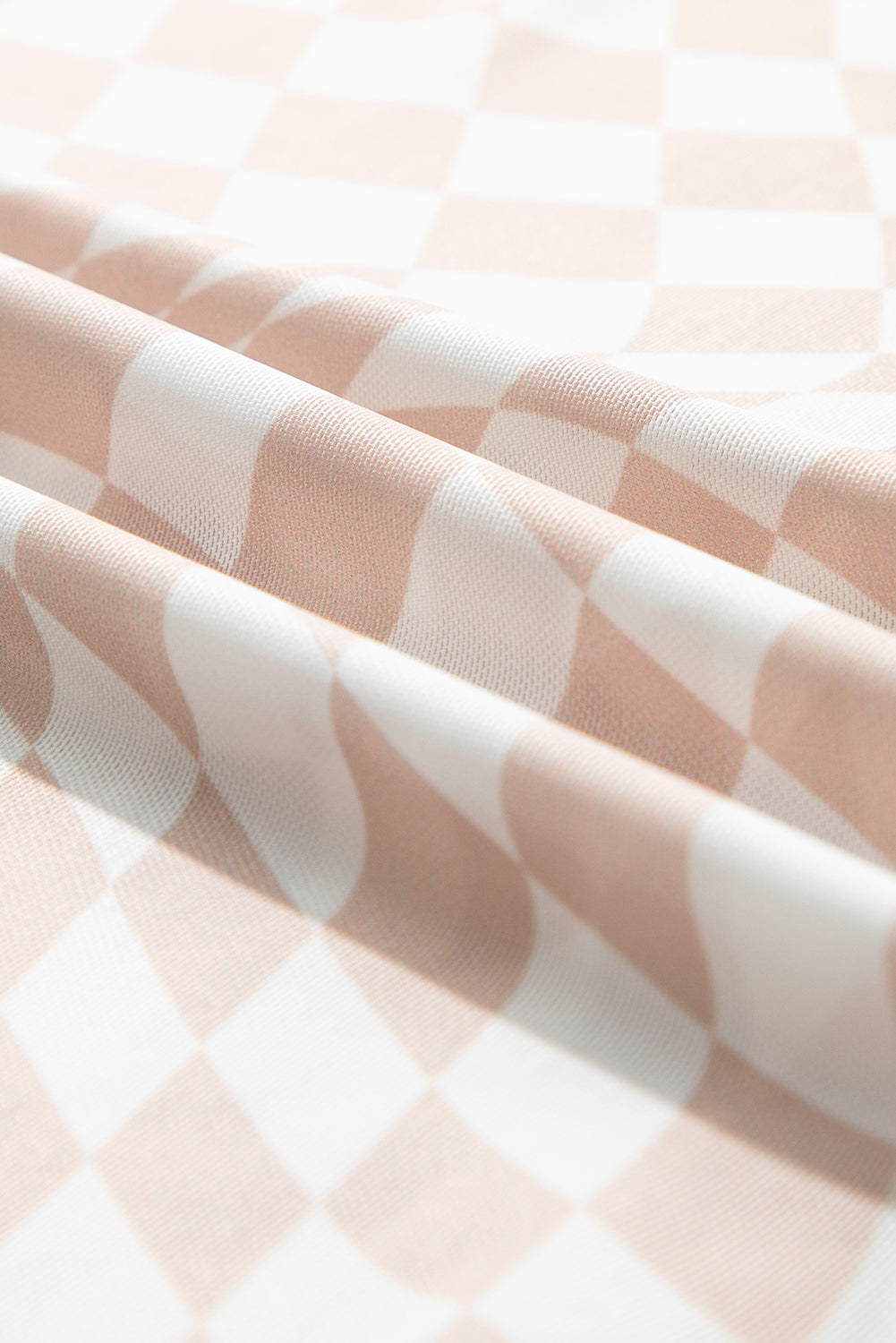 Checker Mesh Long Sleeve Top