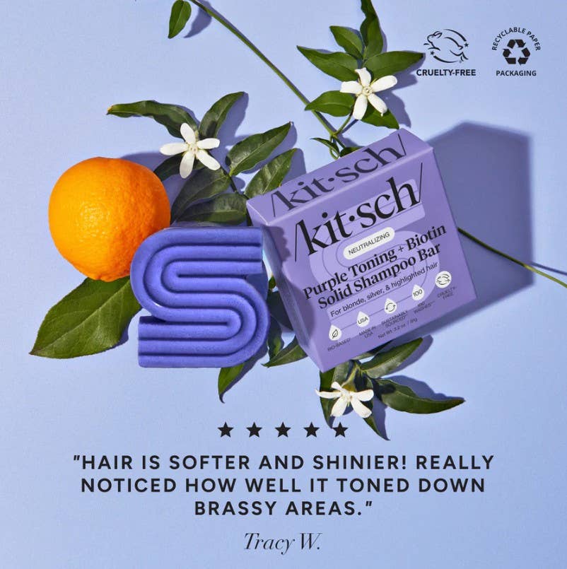 Purple Toning Shampoo Bar for Color Treated & Grey Hair by Kitsch