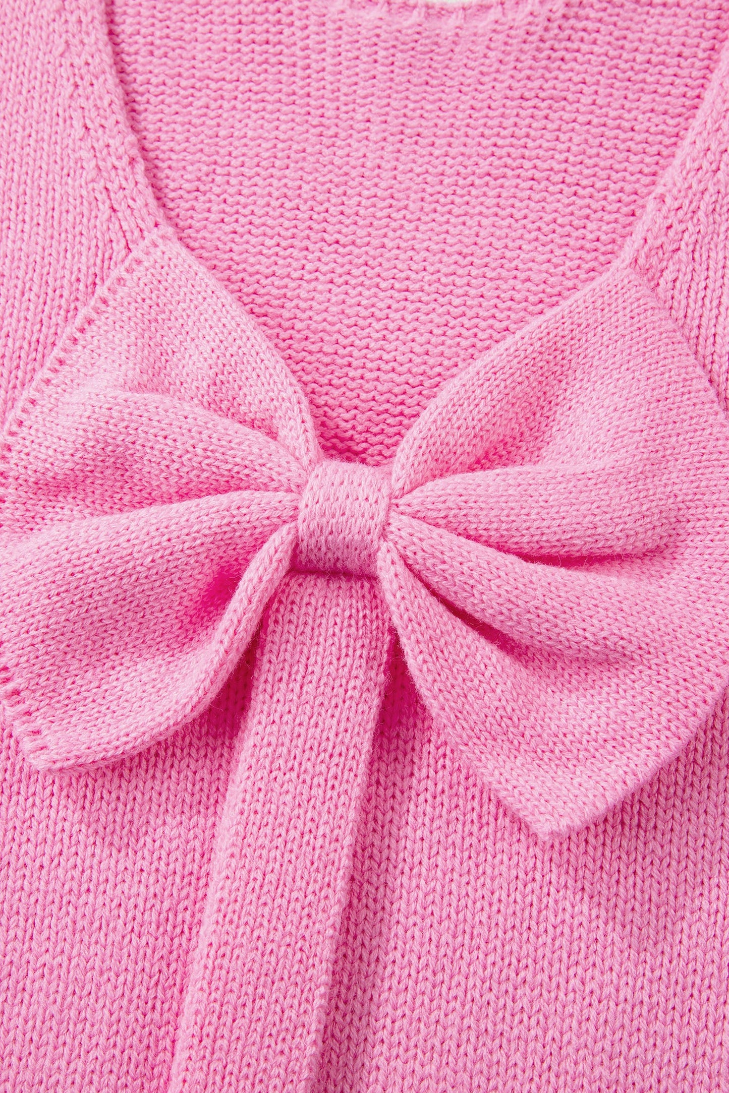 Bow Tie Backless Bubble Sleeve Sweater